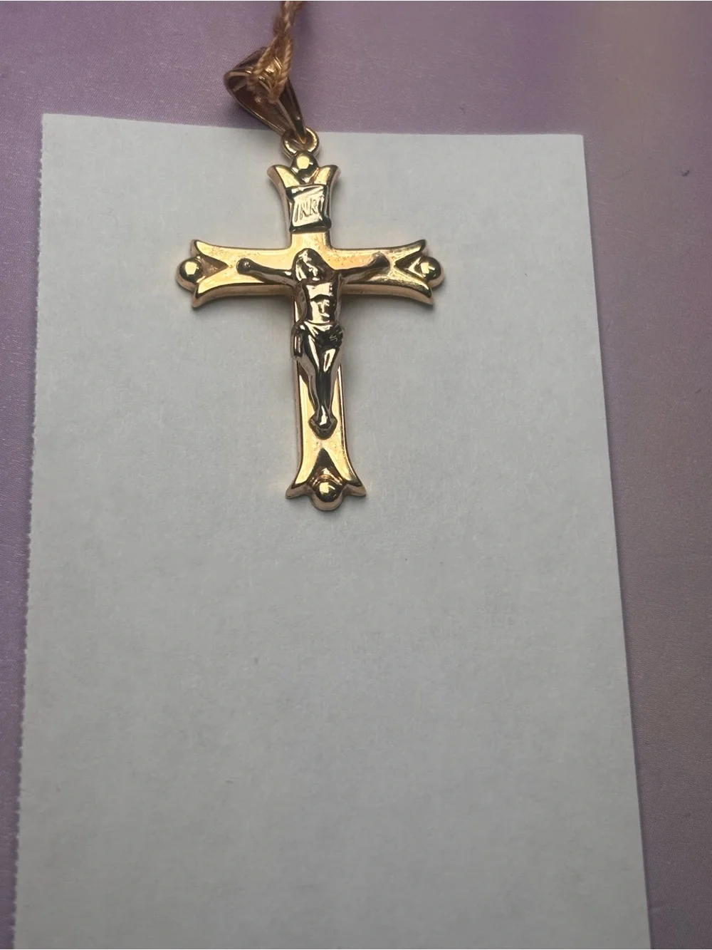 Gold Two-Tone Crucifix Pendant